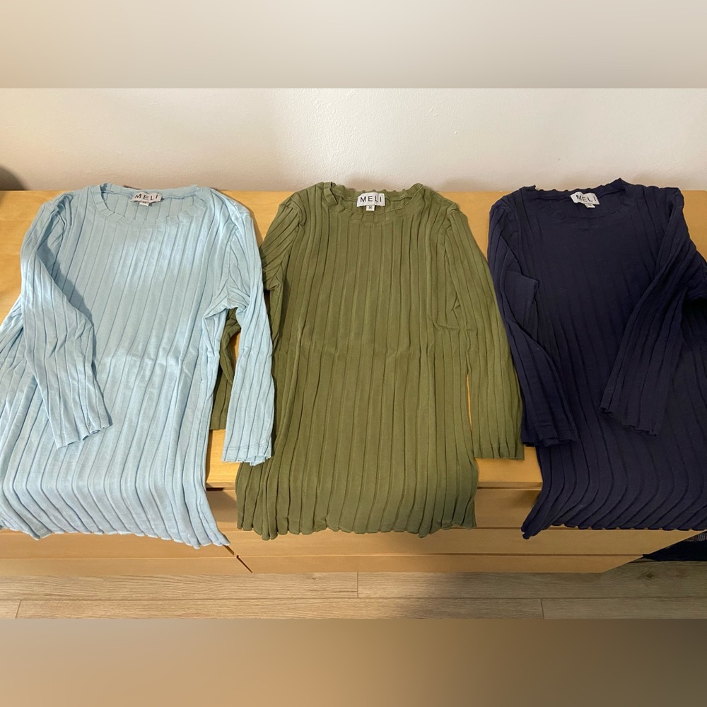 Meli Ribbed Long Sleeve Tops